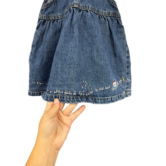 Vintage Oshkosh Denim Jumper Overall Dress Baby Girl Cupcake Birthday 24 Months - Picture 6 of 9